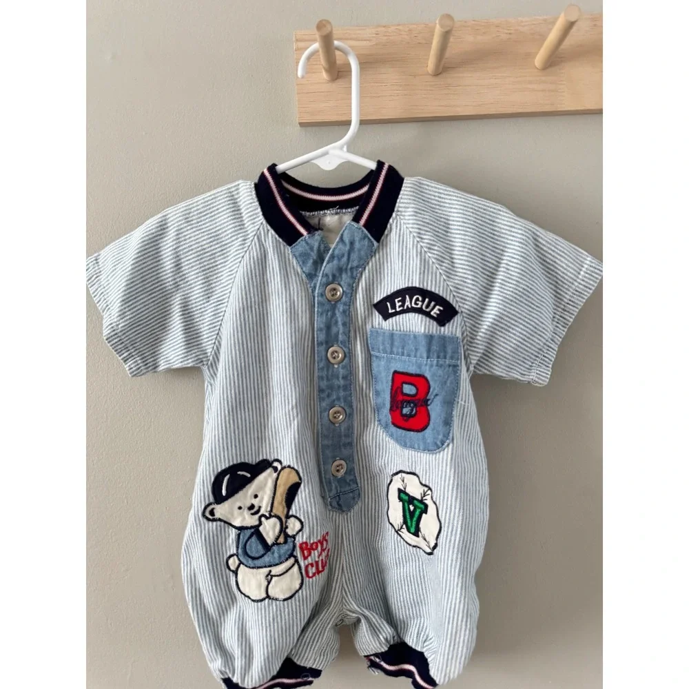 12M vintage denim romper